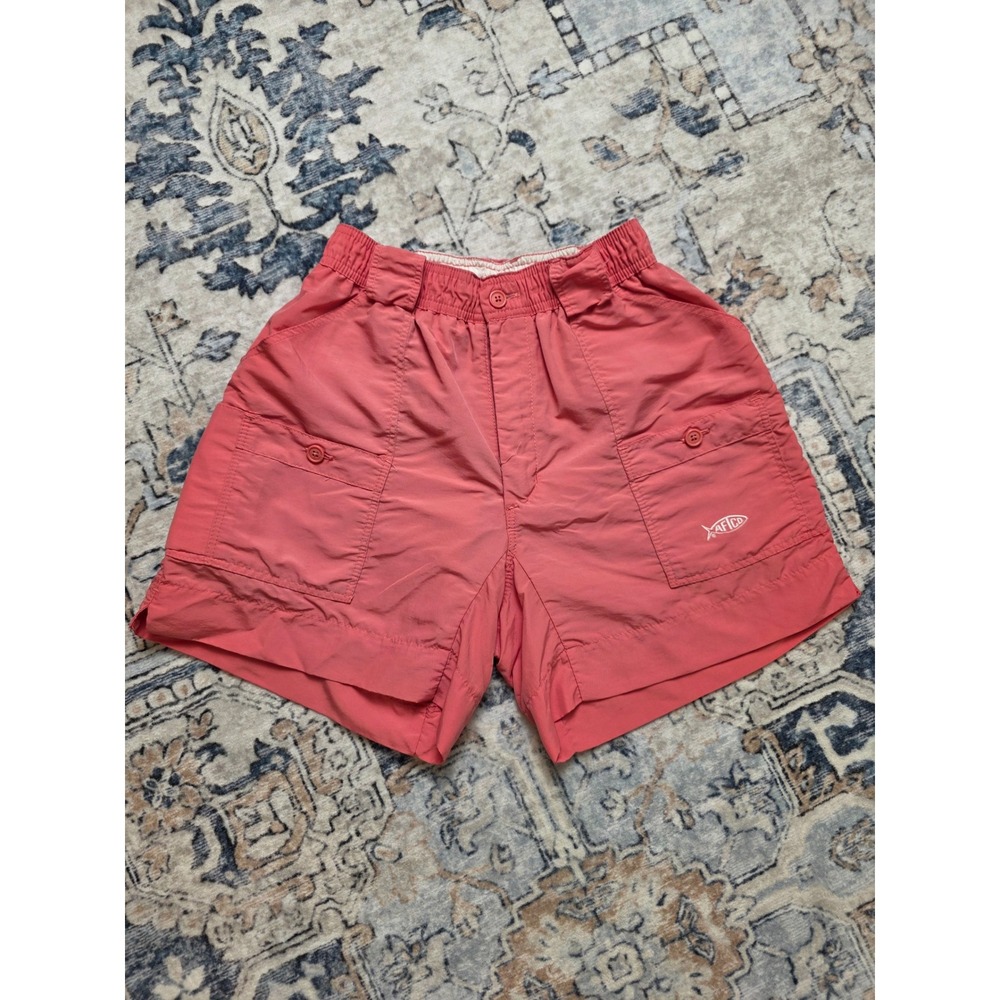 AFTCO Men's Size 30 The Original Fishing Shorts in Salmon Pink Pockets Boating